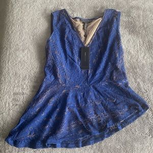 Bcbg blue lace top
